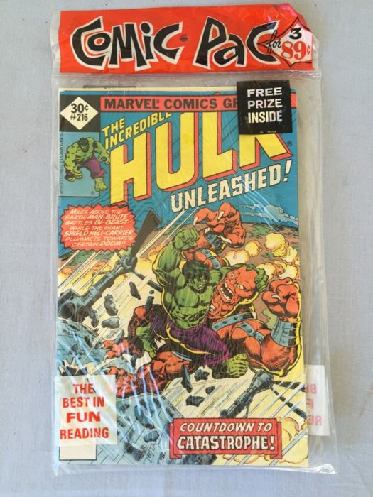 Sealed Marvel Comics 3 Comic Books Marvel Tales #84, The Incredible Hulk #216 + MYSTERY COMIC BOOK + FREE PRIZE [Photo 2]