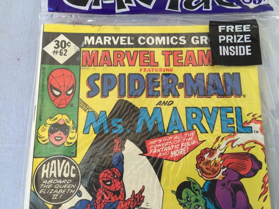 Sealed Marvel Comics 3 Comic Books Fantastic Four #186, Marvel Team Up #62 + MYSTERY COMIC BOOK + FREE PRIZE [Photo 7]