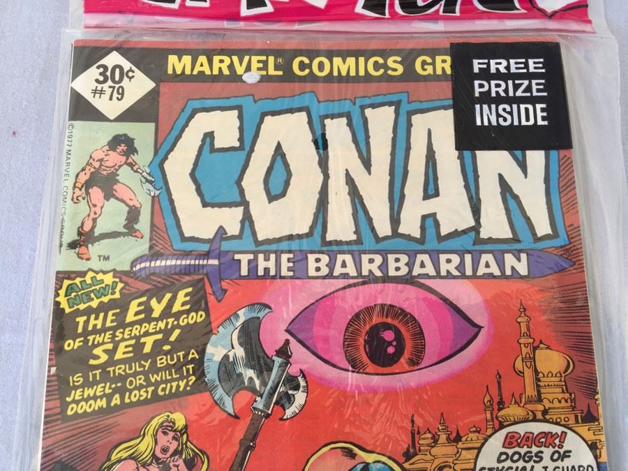 Sealed Marvel Comics 3 Comic Books Conan The Barbarian #79, Marvel's Greatest Comics #74 + MYSTERY COMIC BOOK + FREE PRIZE [Photo 5]