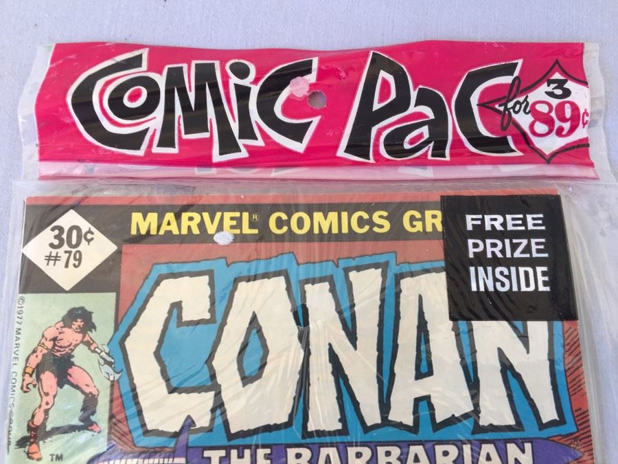 Sealed Marvel Comics 3 Comic Books Conan The Barbarian #79, Marvel's Greatest Comics #74 + MYSTERY COMIC BOOK + FREE PRIZE [Photo 4]