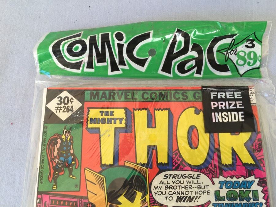 Sealed Marvel Comics 3 Comic Books The Mighty Thor #264, Captain America #214+ MYSTERY COMIC BOOK + FREE PRIZE [Photo 4]