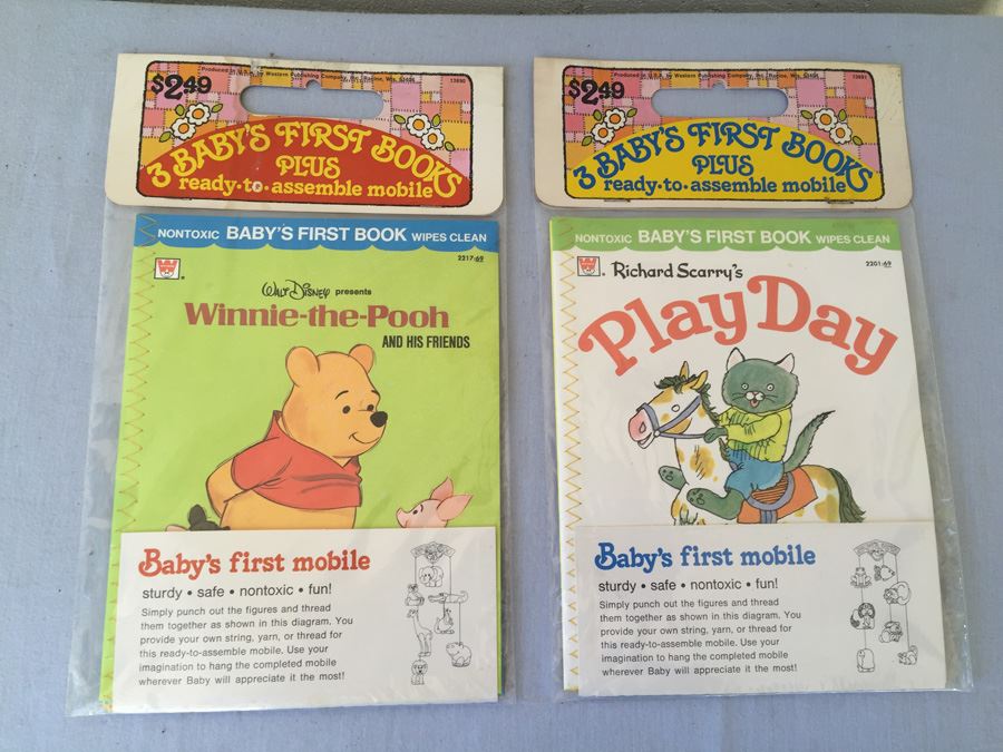 (2) Baby's First Book Plus Mobile New Sealed Walt Disney Winnie-The-Pooh And Richard Scarry's Play Day [Photo 1]