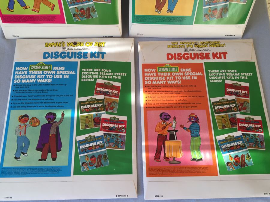 (4) Sesame Street Golden Book And Disguise Kit New In Packaging 1980 [Photo 7]
