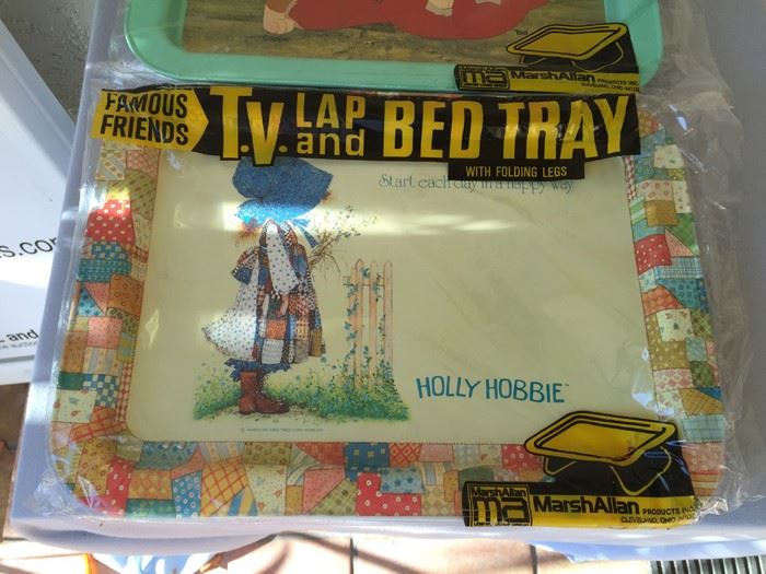 (2) T.V. Lap And Bed Tray Folding Table New Walt Disney's The Fox And The Hound And Holly Hobbie [Photo 2]