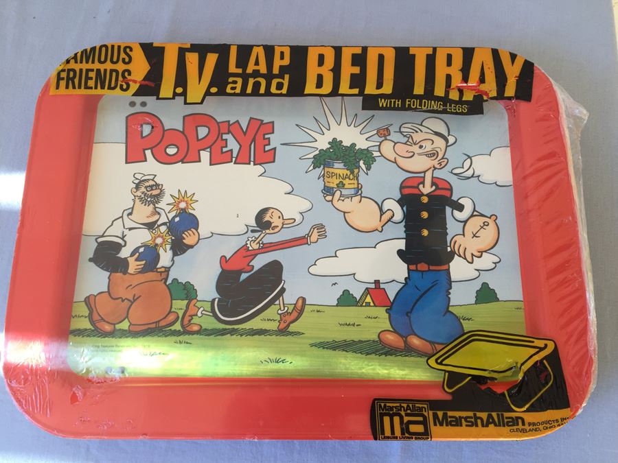 T.V. Lap And Bed Tray Folding Table Popeye New 1979
