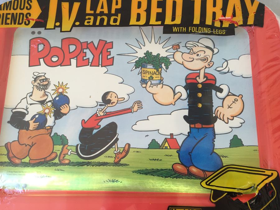 T.V. Lap And Bed Tray Folding Table Popeye New 1979 [Photo 3]