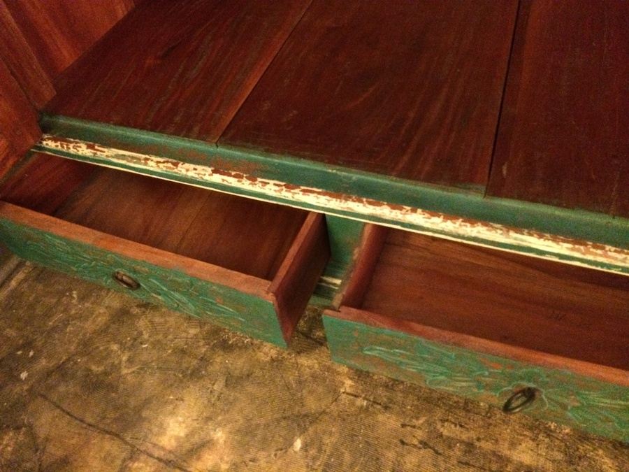 Green Teak Armoire with Drawer [Photo 6]