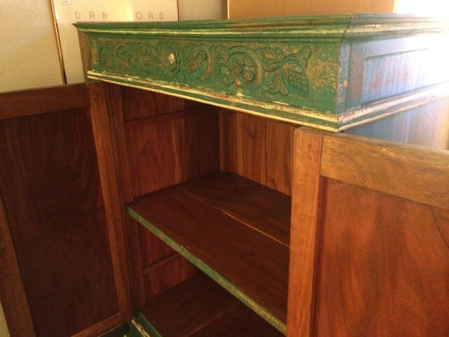 Green Teak Armoire with Drawer [Photo 7]