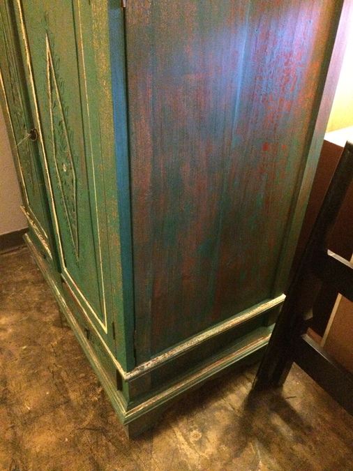 Green Teak Armoire with Drawer [Photo 4]