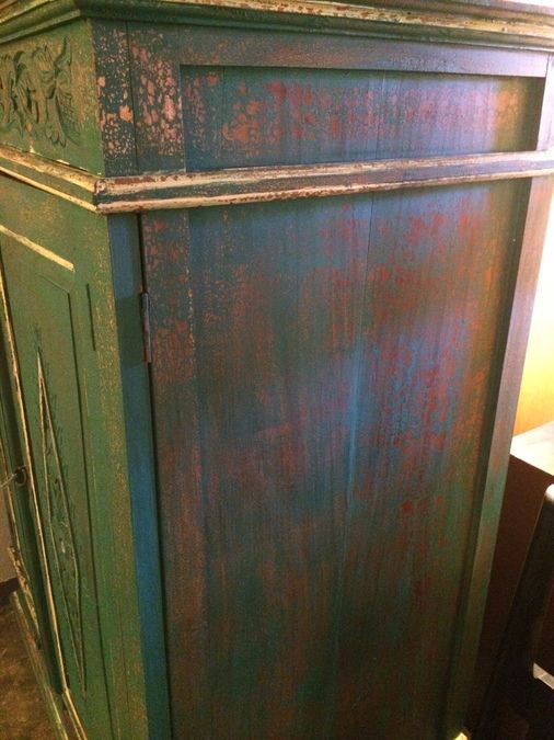 Green Teak Armoire with Drawer [Photo 3]