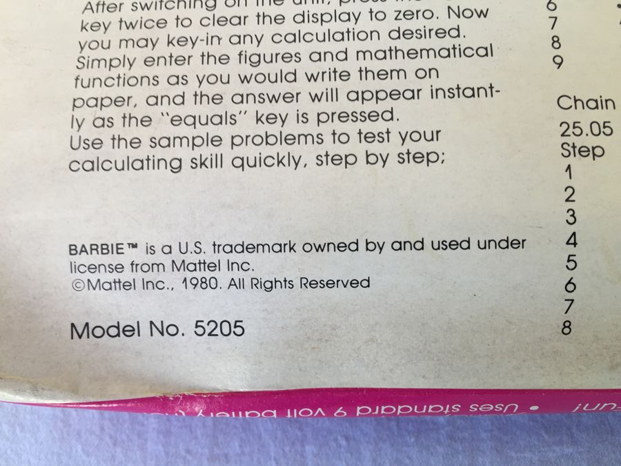 Barbie Desk Calculator Mattel New In Box 1980 [Photo 8]