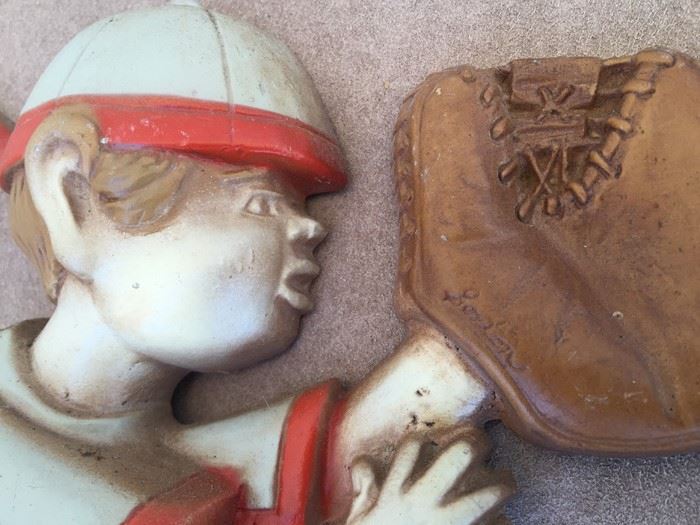 Painted Metal Baseball Players Wall Art Kids Room SEXTON 1970 Pitcher Catcher Hitter [Photo 7]