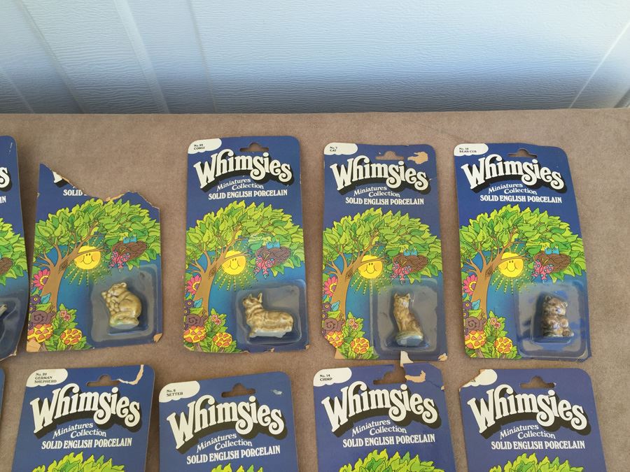 (19) Huge Collection Of Whimsies Miniatures Collection Solid English Porcelain Animals New On Card  [Photo 5]
