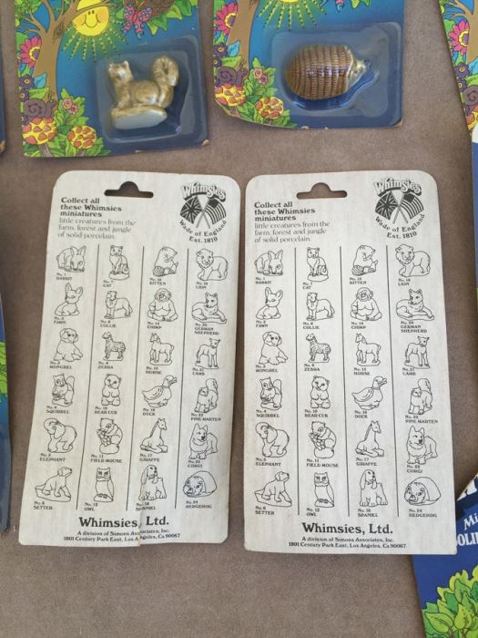 (19) Huge Collection Of Whimsies Miniatures Collection Solid English Porcelain Animals New On Card  [Photo 9]