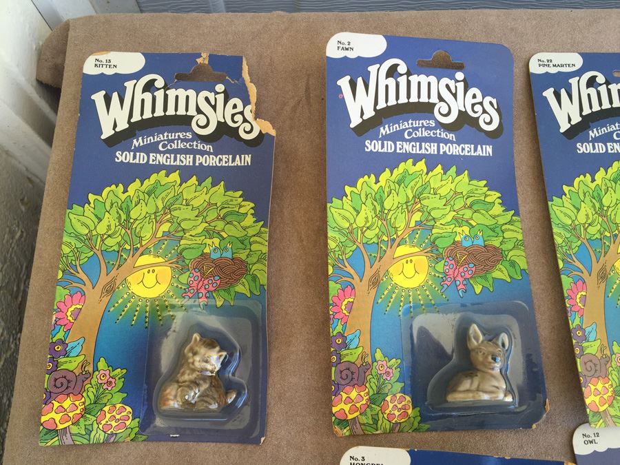 (19) Huge Collection Of Whimsies Miniatures Collection Solid English Porcelain Animals New On Card  [Photo 4]