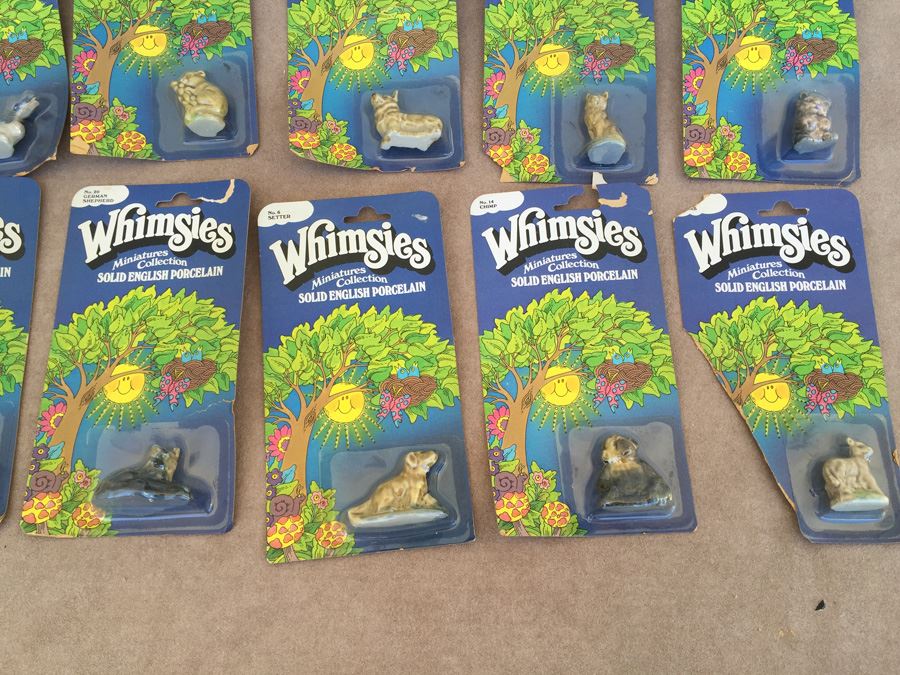 (19) Huge Collection Of Whimsies Miniatures Collection Solid English Porcelain Animals New On Card  [Photo 6]