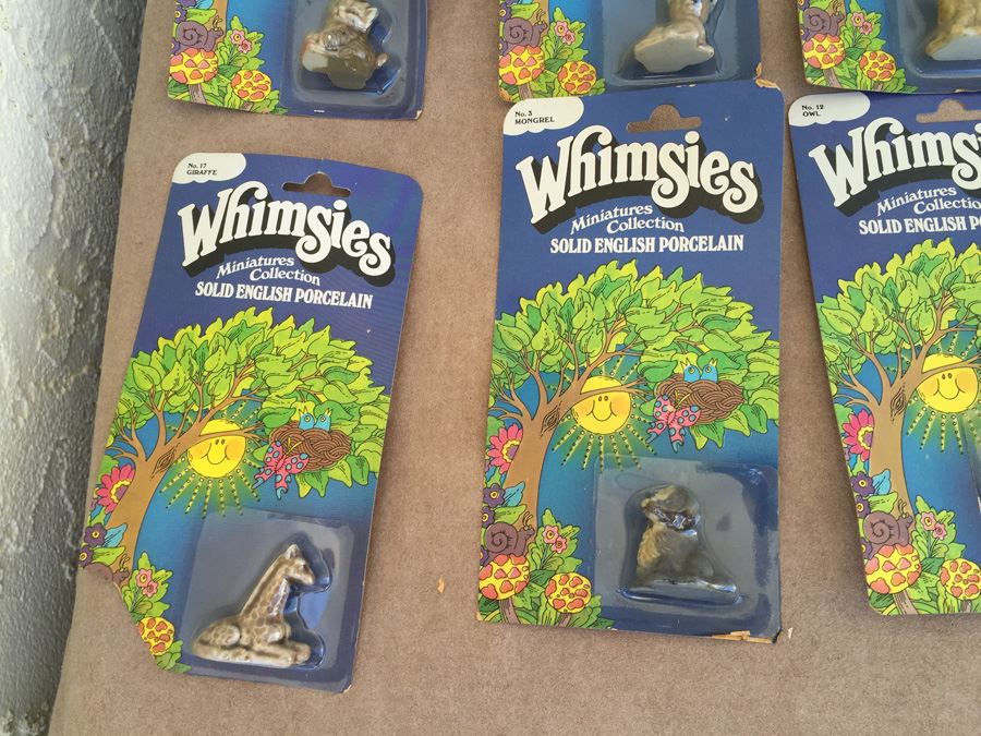 (19) Huge Collection Of Whimsies Miniatures Collection Solid English Porcelain Animals New On Card  [Photo 7]