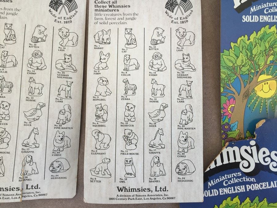 (19) Huge Collection Of Whimsies Miniatures Collection Solid English Porcelain Animals New On Card  [Photo 11]