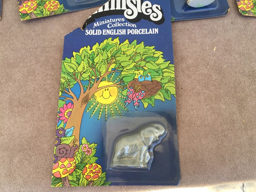 (19) Huge Collection Of Whimsies Miniatures Collection Solid English Porcelain Animals New On Card  [Photo 8]