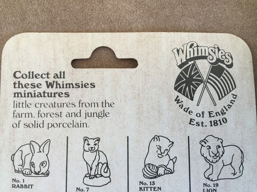 (19) Huge Collection Of Whimsies Miniatures Collection Solid English Porcelain Animals New On Card  [Photo 10]