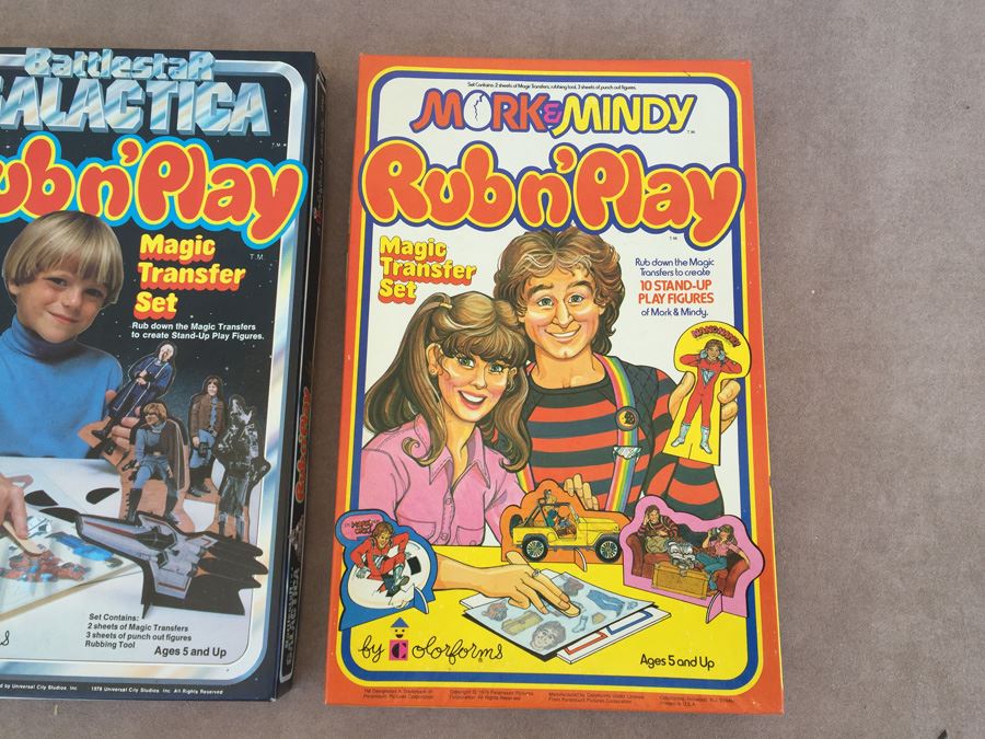 (3) Colorforms Magic Transfer Set Sesame Street - Battlestar Ballatica - Mork & Mindy [Photo 5]