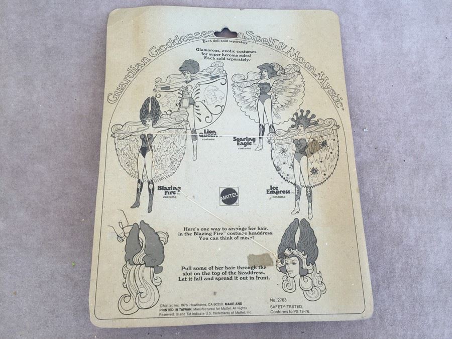 Guardian Goddesses Blazing Fire Costume For Sun Spell And Moon Mystic Dolls Mattel New On Card 1978 [Photo 5]