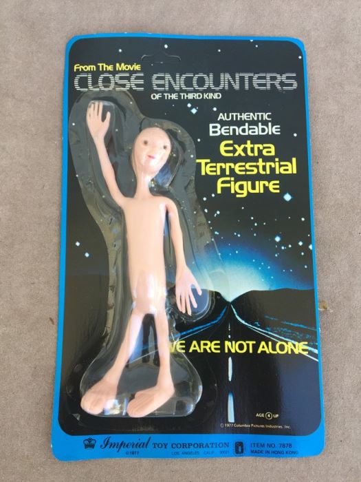 Close Encounters Of The Third Kind Authentic Bendable Extra Terrestrial Figure New On Card Imperial Toy Corporation 1977