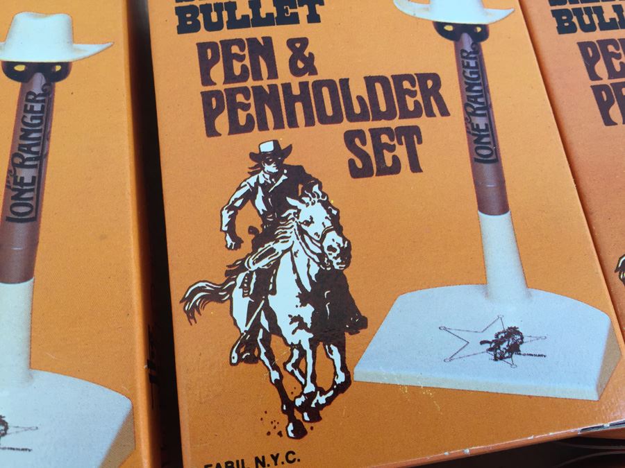 The Lone Ranger Silver Bullet Pen & Penholder Sets Fabil N.Y.C. New In Box [Photo 6]