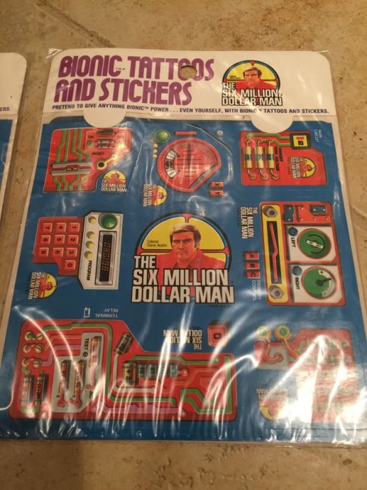 The Six Million Dollar Man Bionic Tattoos And Stickers New Sealed Kenner 1976 [Photo 6]