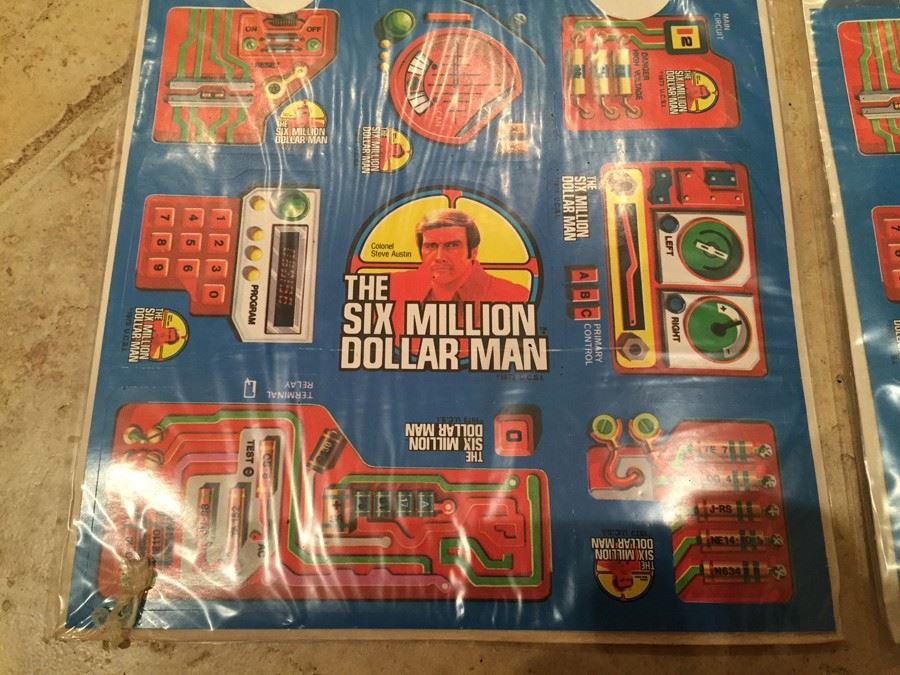 The Six Million Dollar Man Bionic Tattoos And Stickers New Sealed Kenner 1976 [Photo 5]