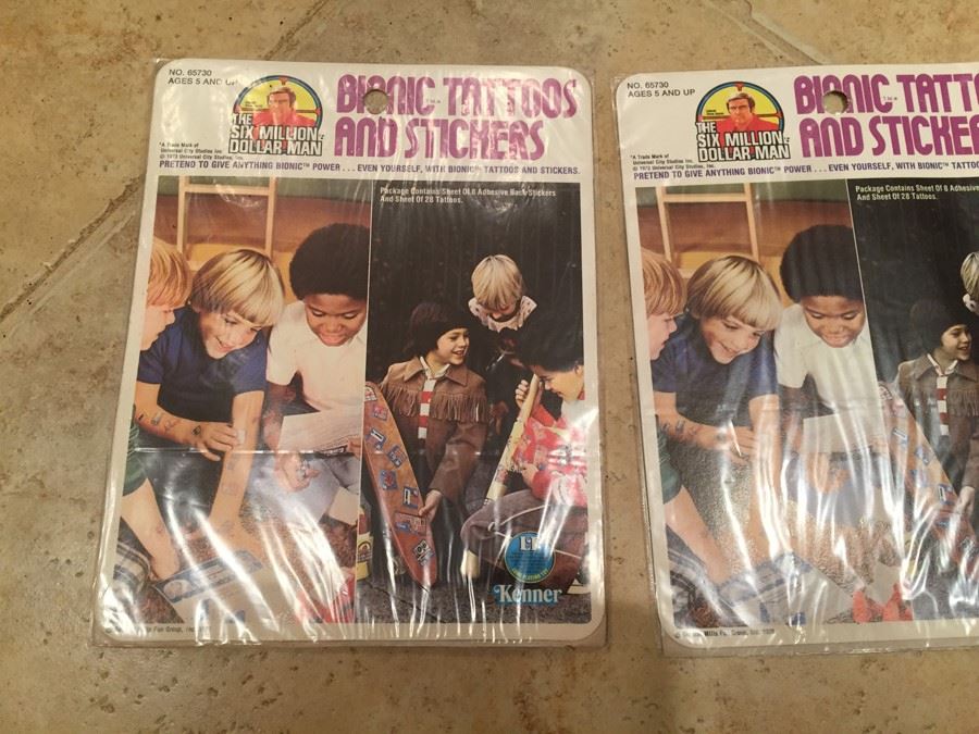 The Six Million Dollar Man Bionic Tattoos And Stickers New Sealed Kenner 1976 [Photo 3]