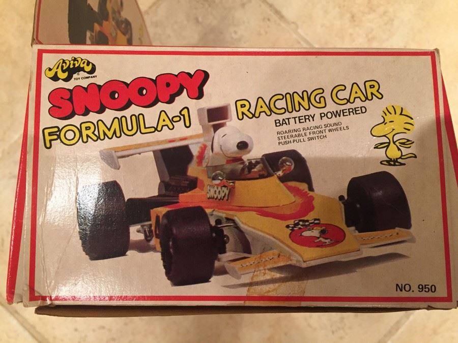 Vintage SNOOPY Formula-1 Racing Car Woodstock New In Box Aviva Hasbro No. 950  [Photo 3]