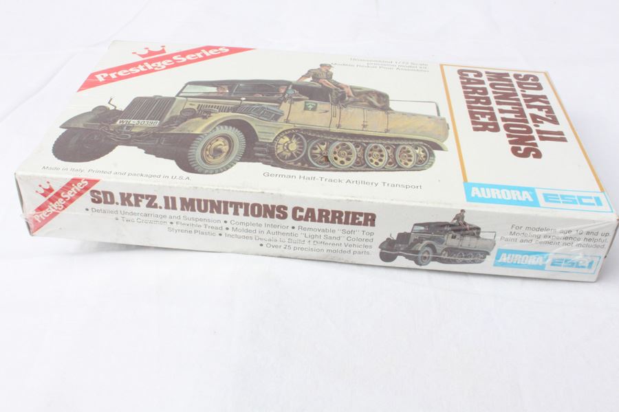 (3) Panzer III, M12 Self-Propelle Gun & SD. KFZ. II Munitions Carrier Prestige Series Aurora ESCI Model Kits Sealed New In Box 1977 [Photo 11]