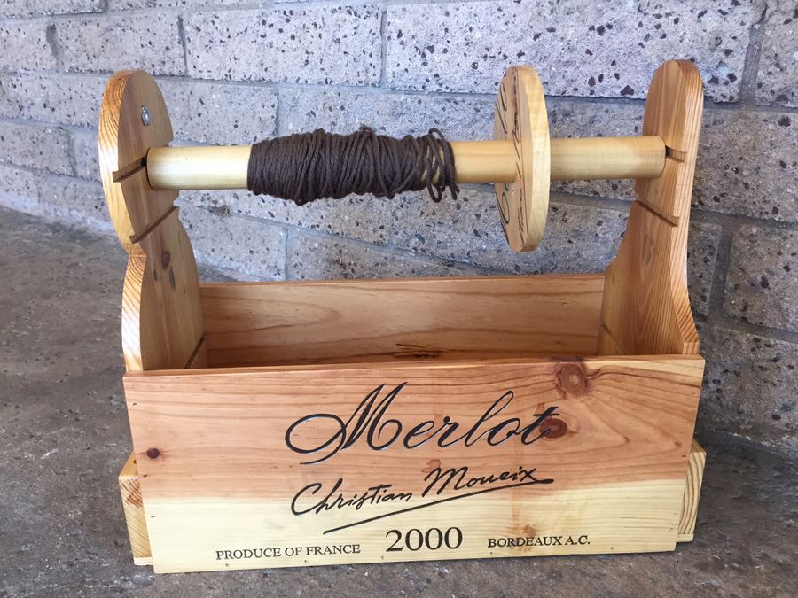 Custom Made Wooden Knitting Yarn Utility Storage Box [Photo 1]