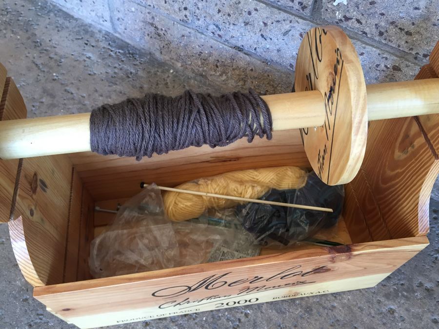 Custom Made Wooden Knitting Yarn Utility Storage Box [Photo 3]