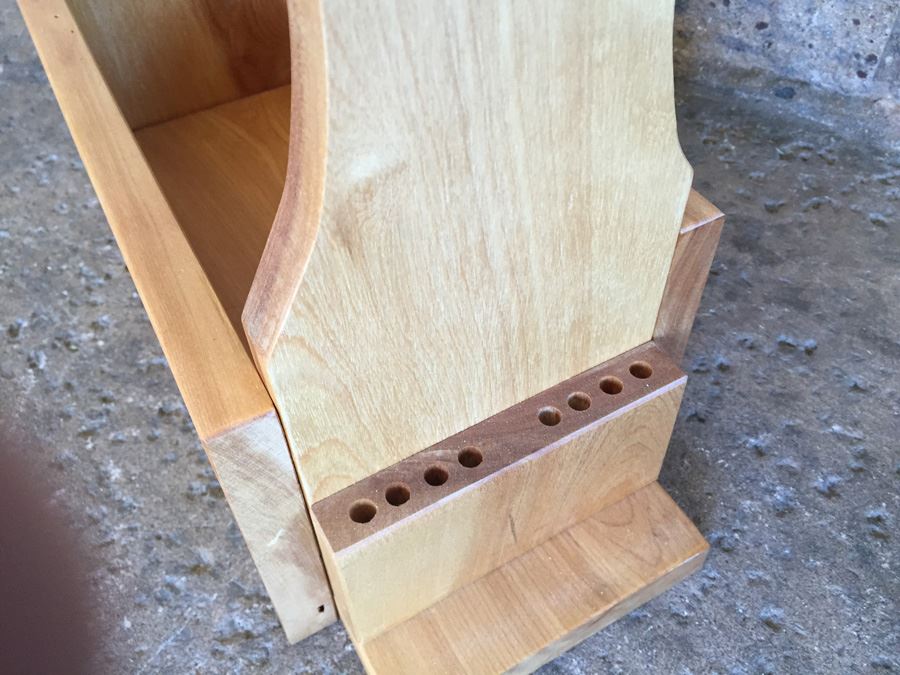 (2) Pair Of Custom Made Wooden Knitting Yarn Utility Storage Boxes [Photo 4]