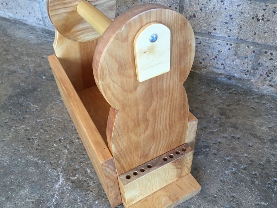 (2) Pair Of Custom Made Wooden Knitting Yarn Utility Storage Boxes [Photo 6]