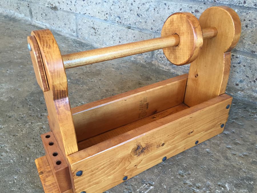 (2) Pair Of Custom Made Wooden Knitting Yarn Utility Storage Boxes [Photo 10]