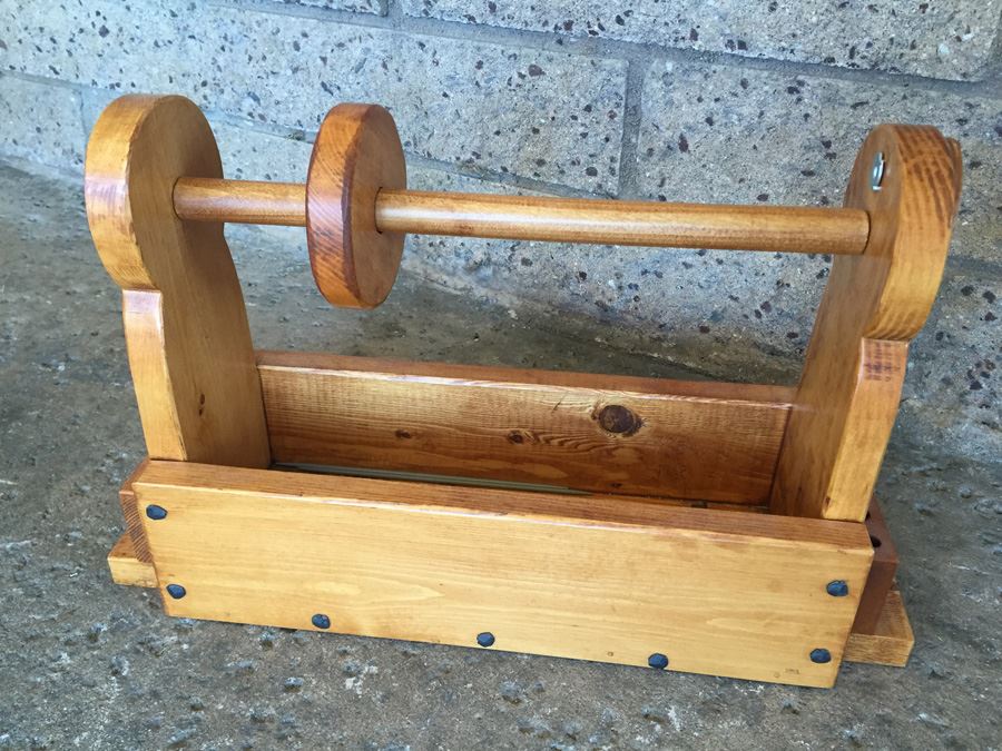 (2) Pair Of Custom Made Wooden Knitting Yarn Utility Storage Boxes [Photo 2]