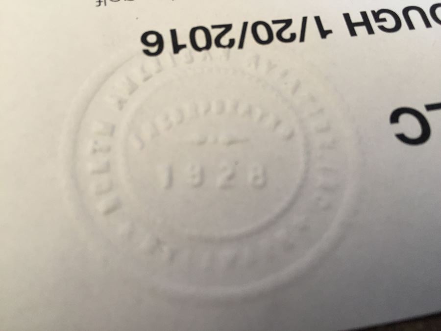 Vintage 1928 Paper Embossing Stamp Machine North American Aviation Inc Delaware 1928 [Photo 8]