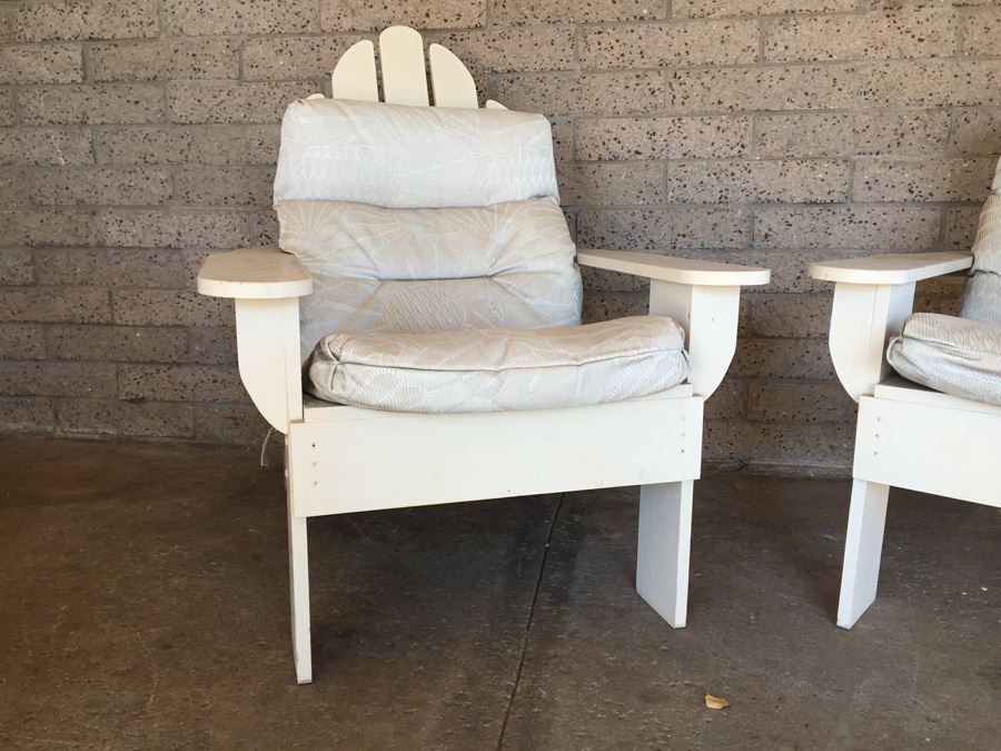 Pair Of Custom Made White Adirondack Chairs [Photo 5]
