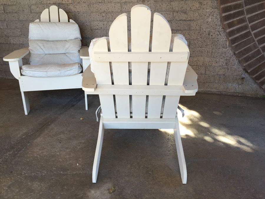 Pair Of Custom Made White Adirondack Chairs [Photo 3]