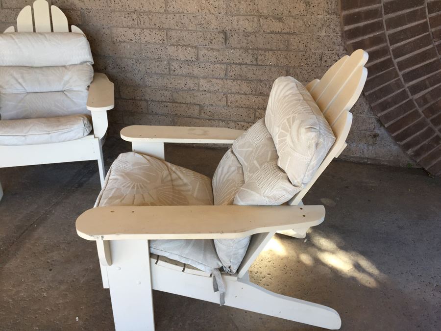 Pair Of Custom Made White Adirondack Chairs [Photo 7]