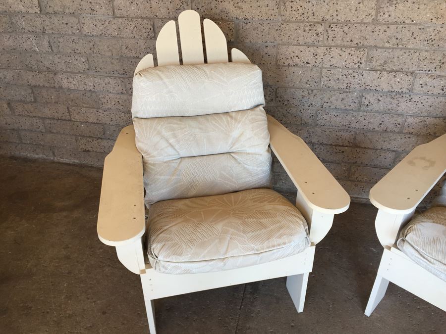 Pair Of Custom Made White Adirondack Chairs [Photo 4]