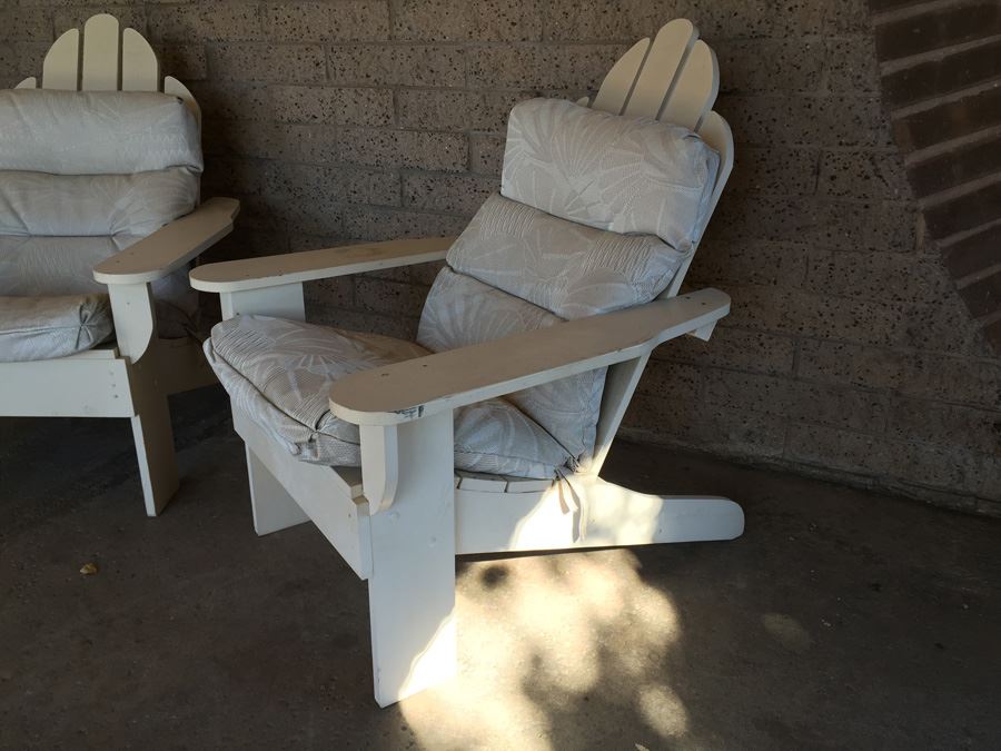 Pair Of Custom Made White Adirondack Chairs [Photo 6]