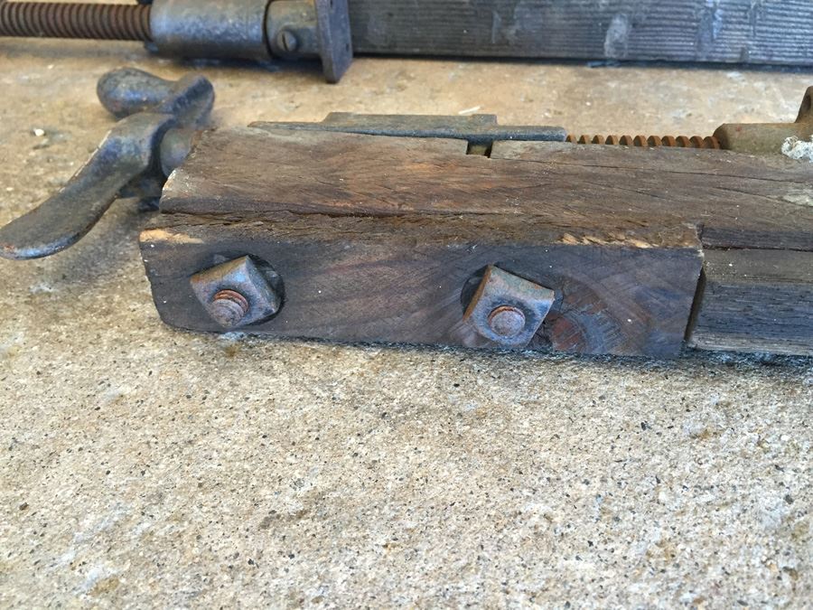 Pair Of Vintage Wooden Clamps Tools [Photo 5]