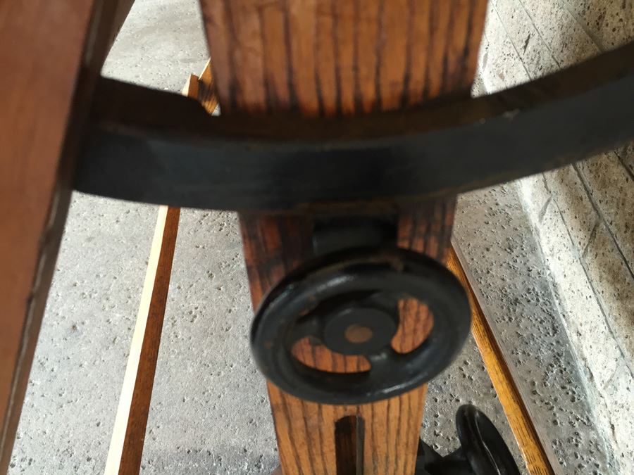 Vintage Wooden Adjustable Drafting Table Excellent For Use Or Display [Photo 7]