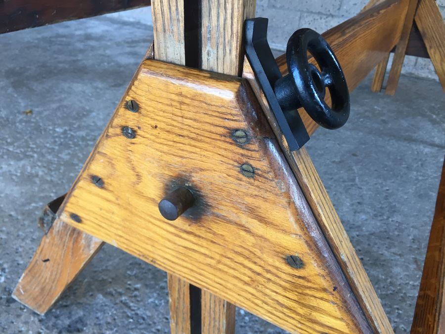 Vintage Wooden Adjustable Drafting Table Excellent For Use Or Display [Photo 13]