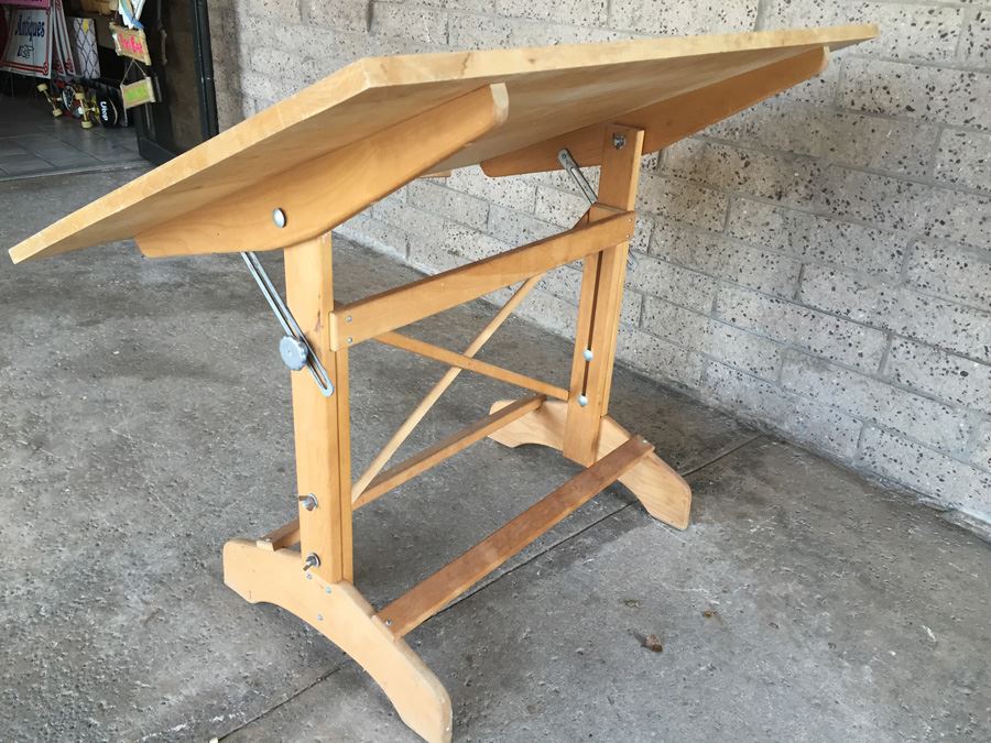 Wooden Adjustable Drafting Table  [Photo 9]