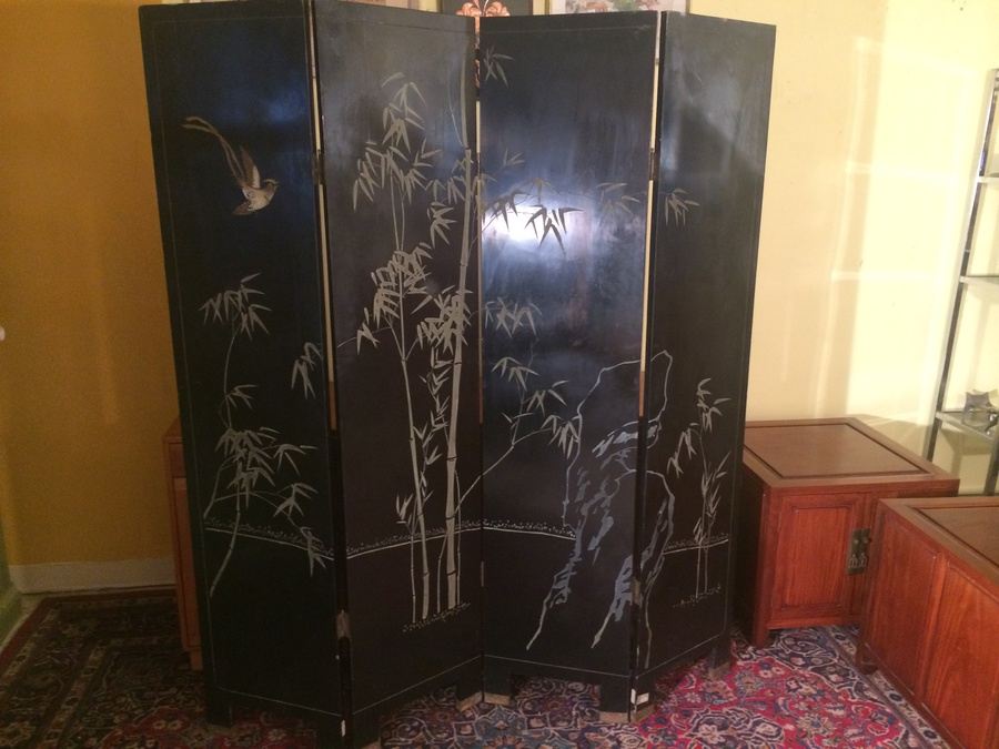 Two-sided Lacquered Chinese Coromandel Screen 4-Panel [Photo 3]